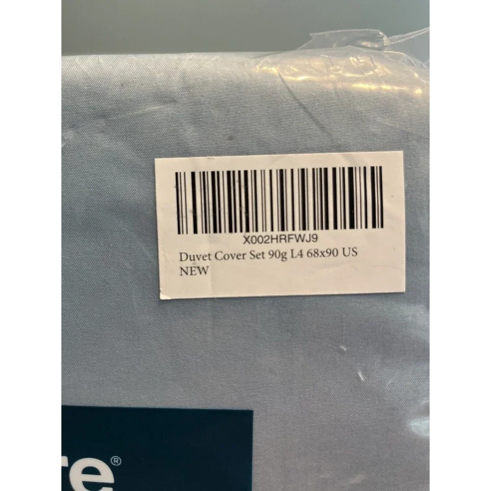 New - Bedsure Set Blue Duvet & Pillowcase - Twin Size